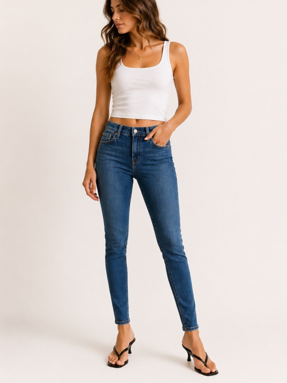 Levis Womens 721 High Rise waist Skinny Jeans Size 25 Blue Denim flattering sexy